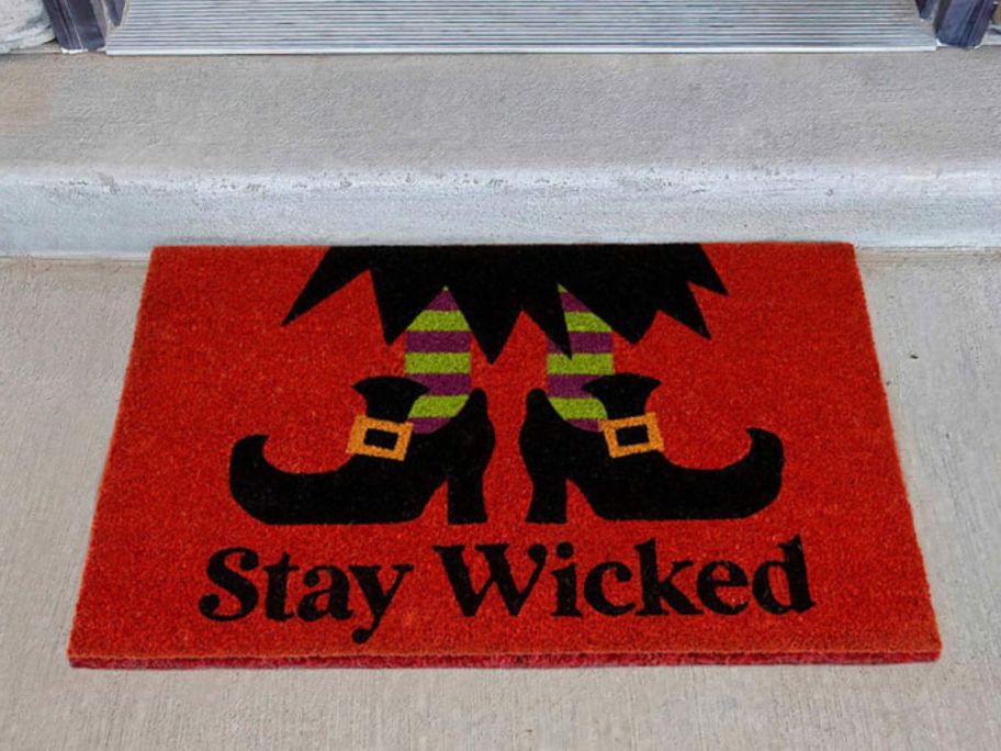 Stay Wicked Coir Mat 18 x 30 at doorstep