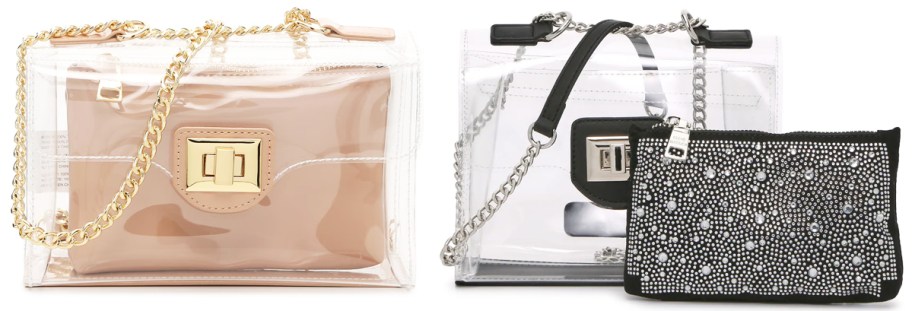 two clear crossbody bag sets