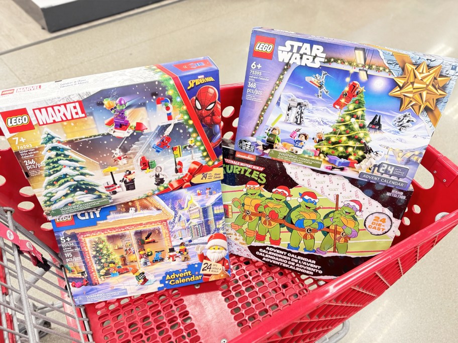 kids advent calendars in red target shopping cart