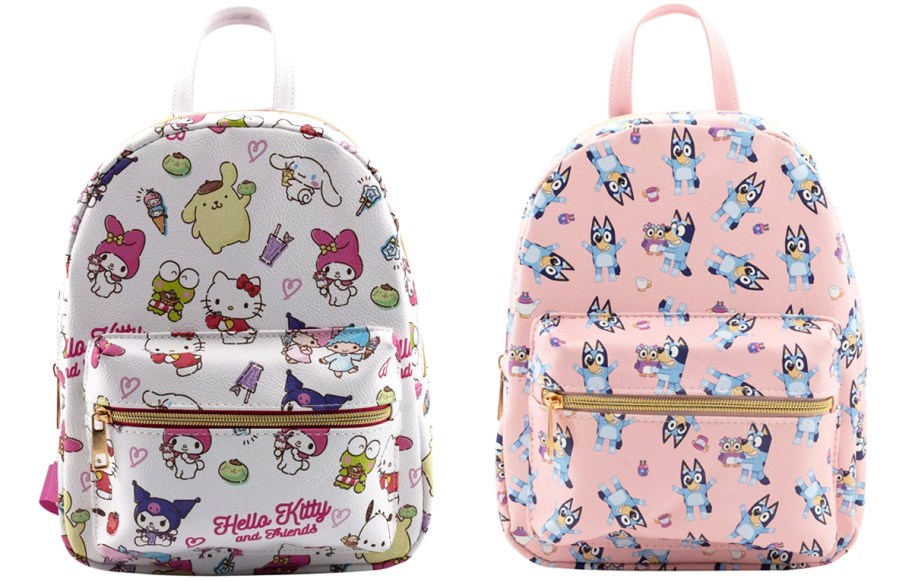 Hello Kitty and Bluey mini backpacks