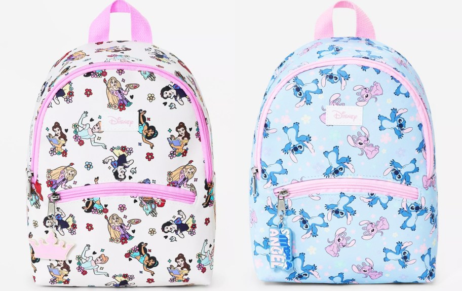 Disney Princess and Stitch & Angel mini backpacks