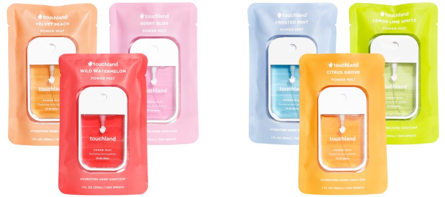 two sets of Touchland Hand Sanitizers