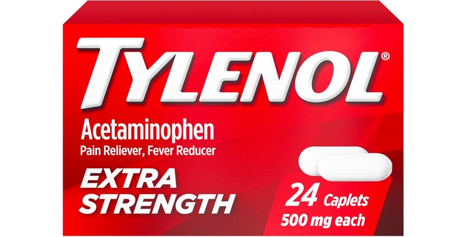 red box of Tylenol Extra Strength Caplets