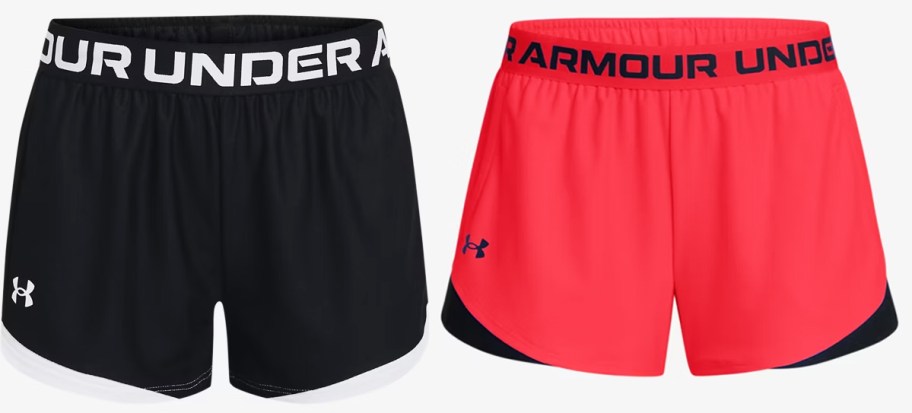 black and red pairs of shorts