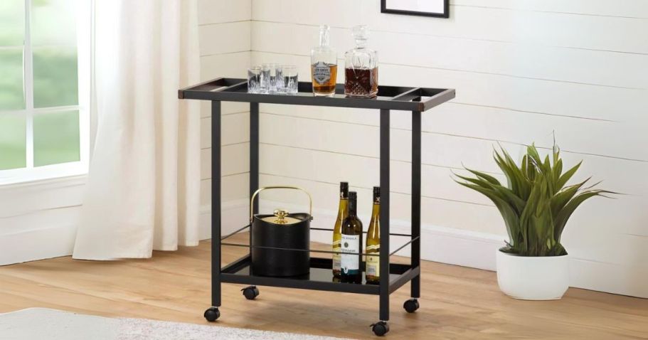 Up to 50% Off Target Furniture | Metal Bar Cart on Wheels Just $44.49 Shipped