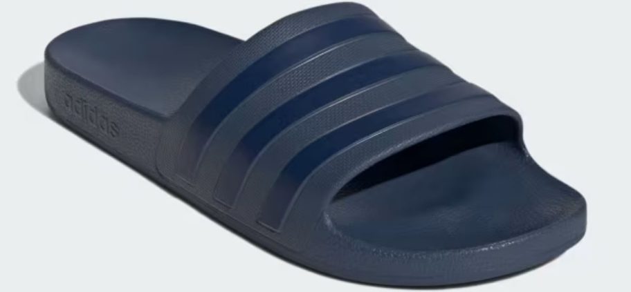 a dark blue eva slide