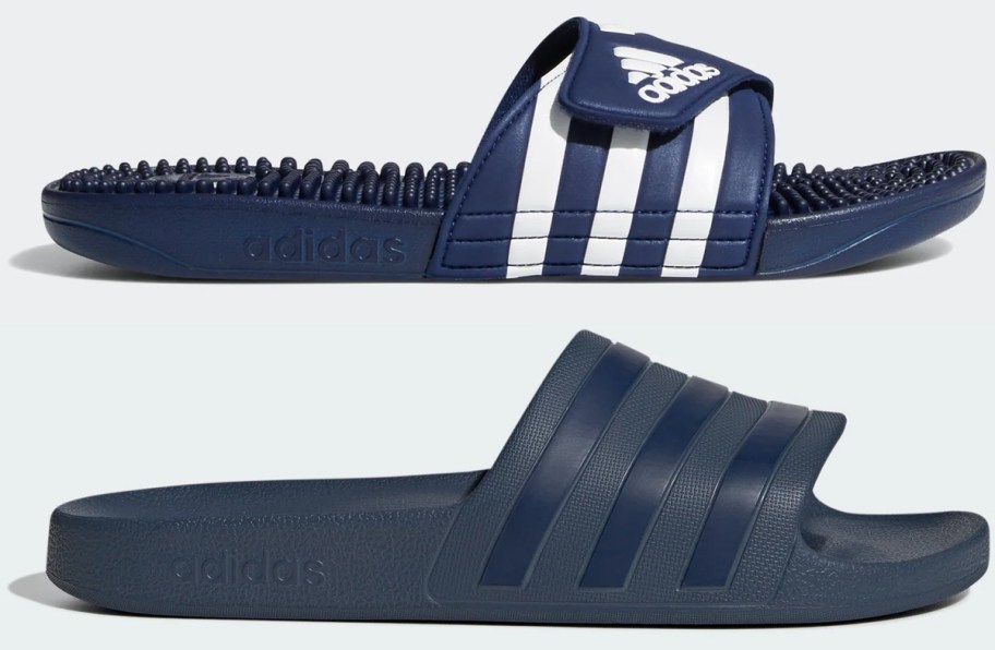 adidas men's adissage slides and men's adilette aqua slides