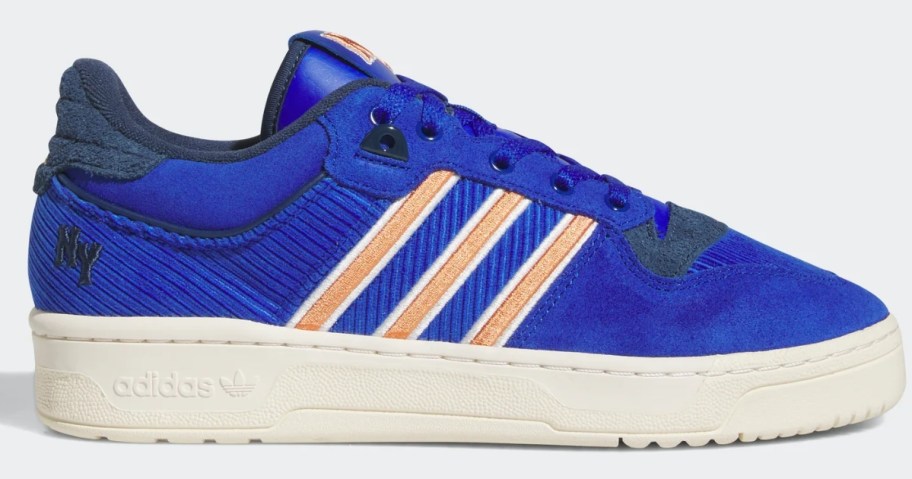 bright blue, yellow and white men's adidas forum low style shoe