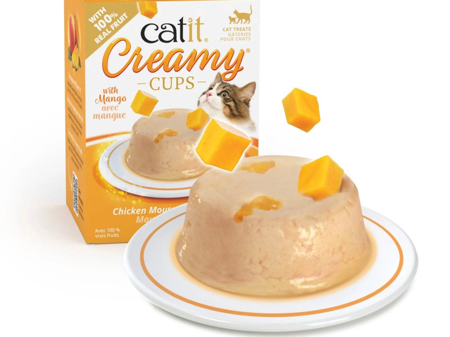 catit creamy cups box with food on plate