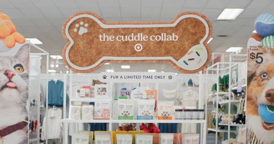 the cuddle collab display in store