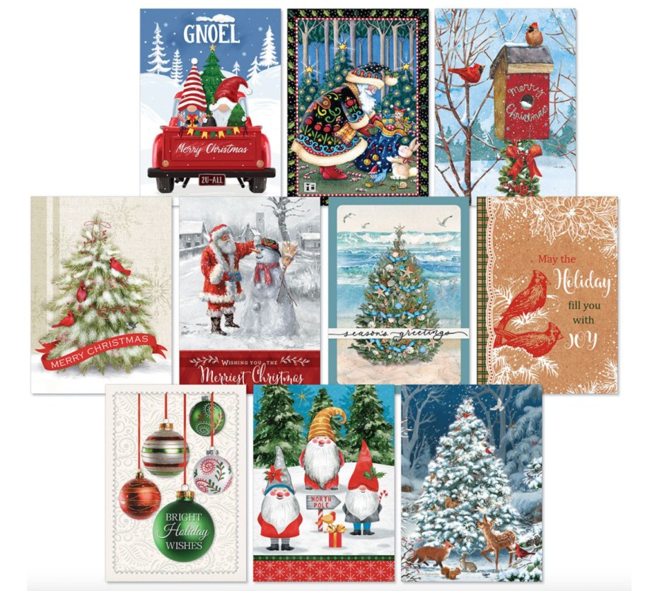 variety of christmas greeting cards