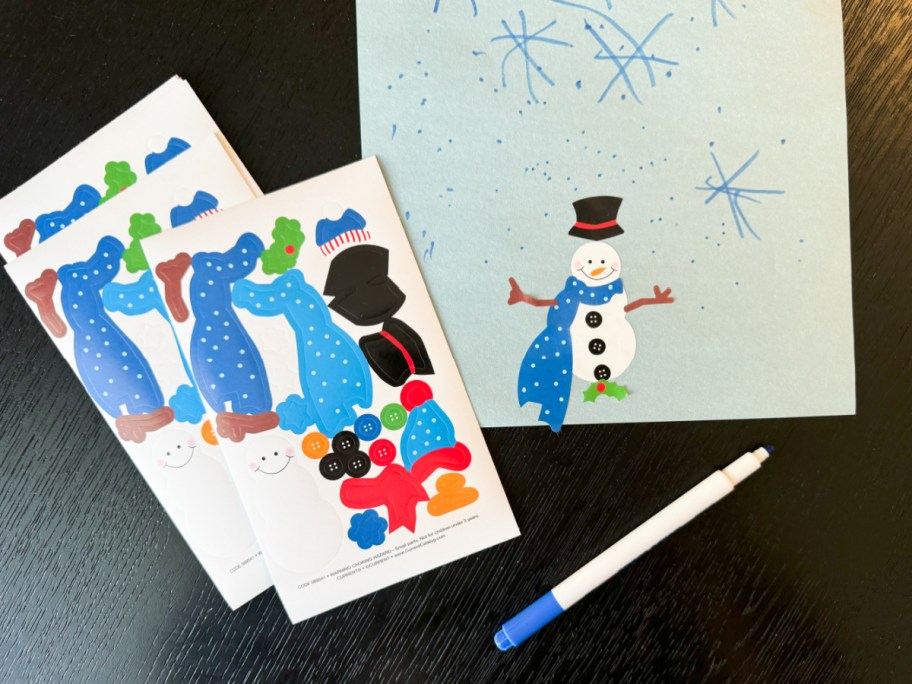 build a snowman sticker sheet