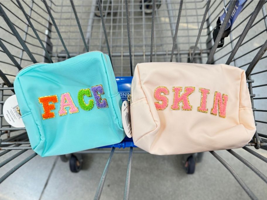 face and skin bags in cart in store