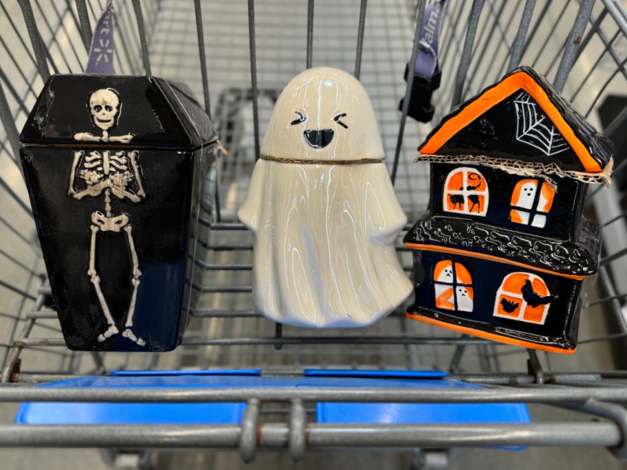 halloween jars in different designs in Walmart cart