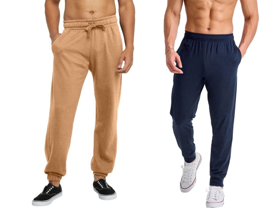 two men wearing hanes sweatpants