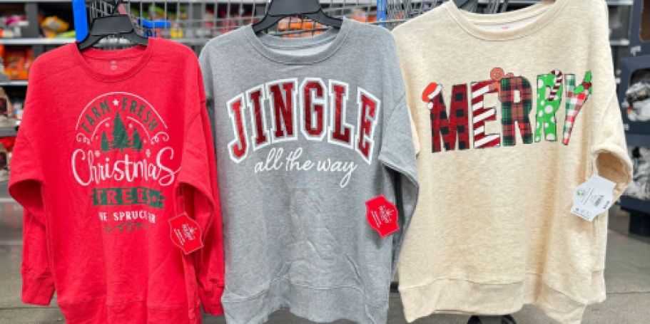 NEW $10 Women’s Christmas Sweatshirts at Walmart