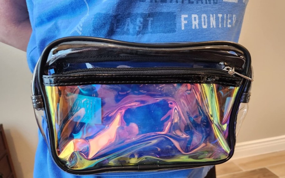 Clear Belt Bag w/ Holographic Front Pocket Only $6.99 on Amazon (Reg. $12)