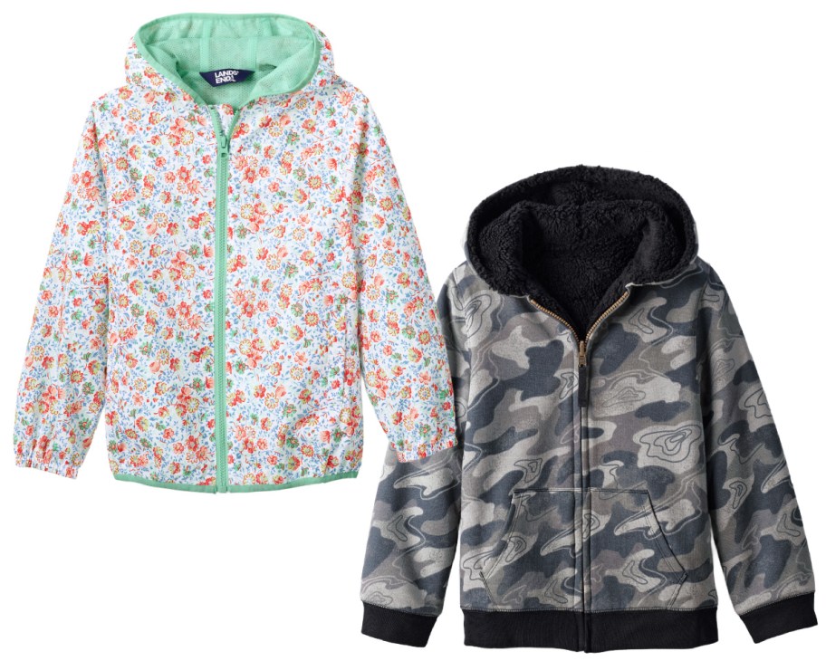 kids floral and camo jackets