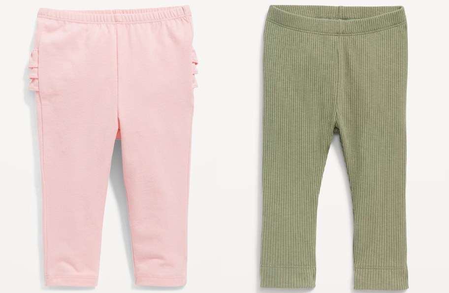 pink and green baby pants 