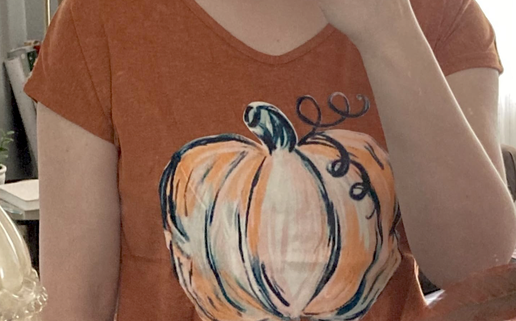 Women’s Halloween Pumpkin V-Neck T-Shirt ONLY $8.99 on Amazon