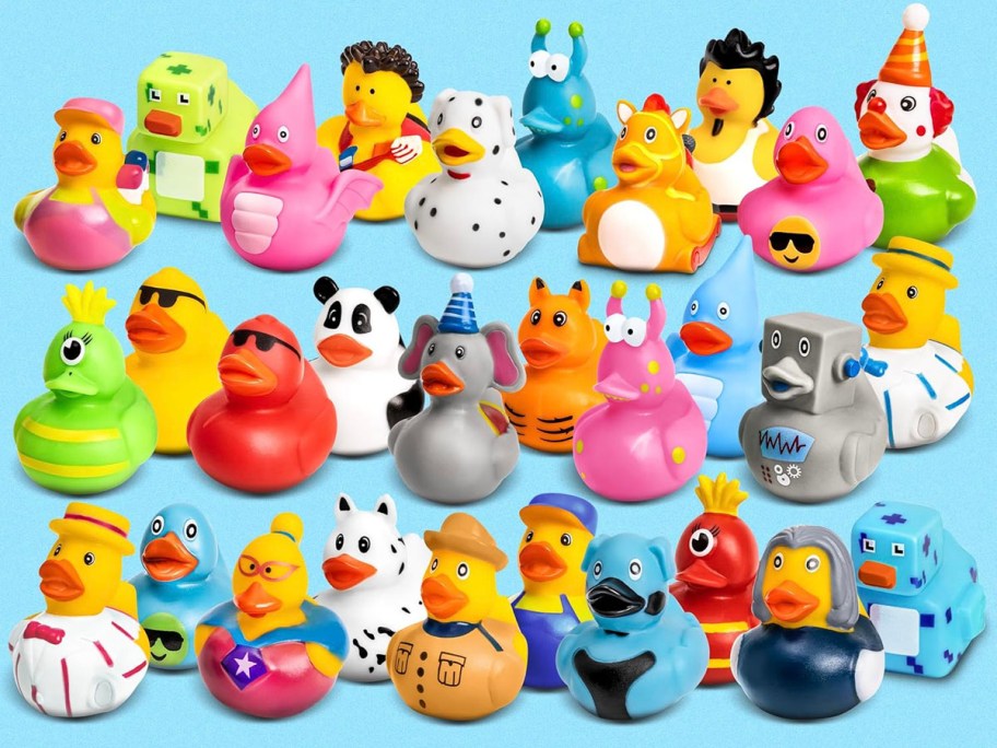 30 rubber ducks in different designs