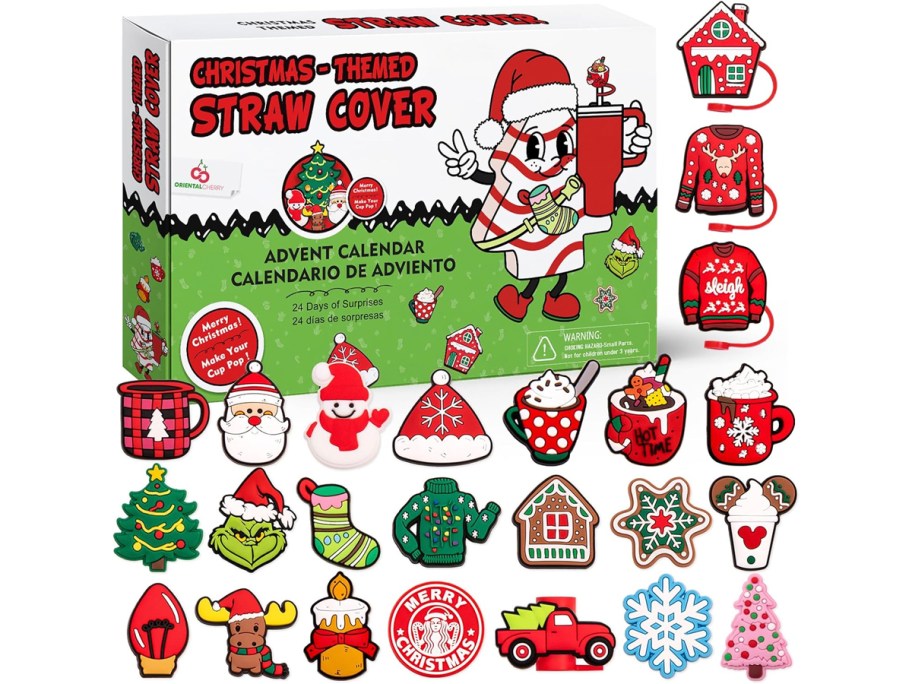 stanley tumbler straw toppers advent calendar stock image