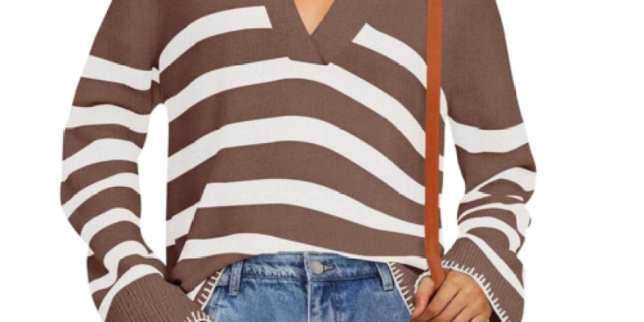 GO! Women’s Striped Oversized Sweater Only $10.55 on Amazon (Regularly $33)