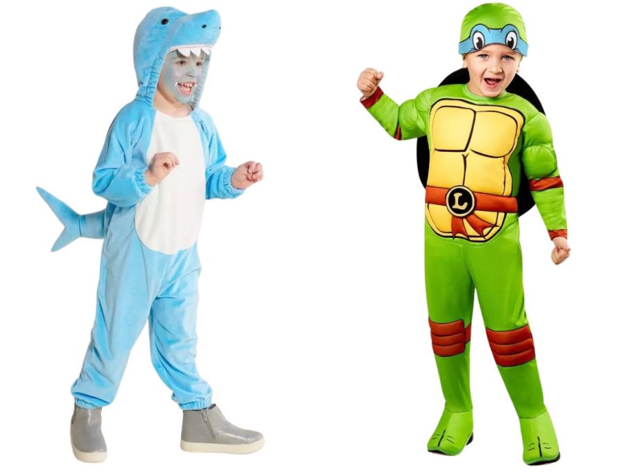 two kids wearing target halloween costumes