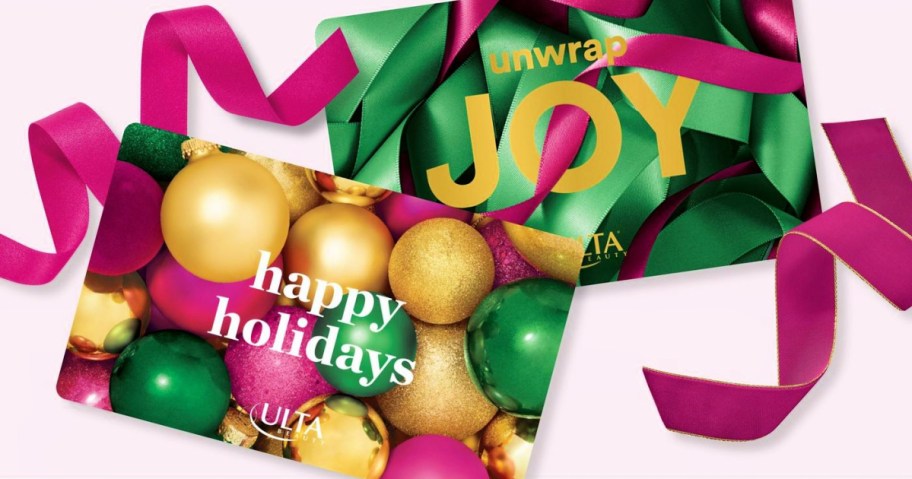 ulta gift cards with festive ribbon