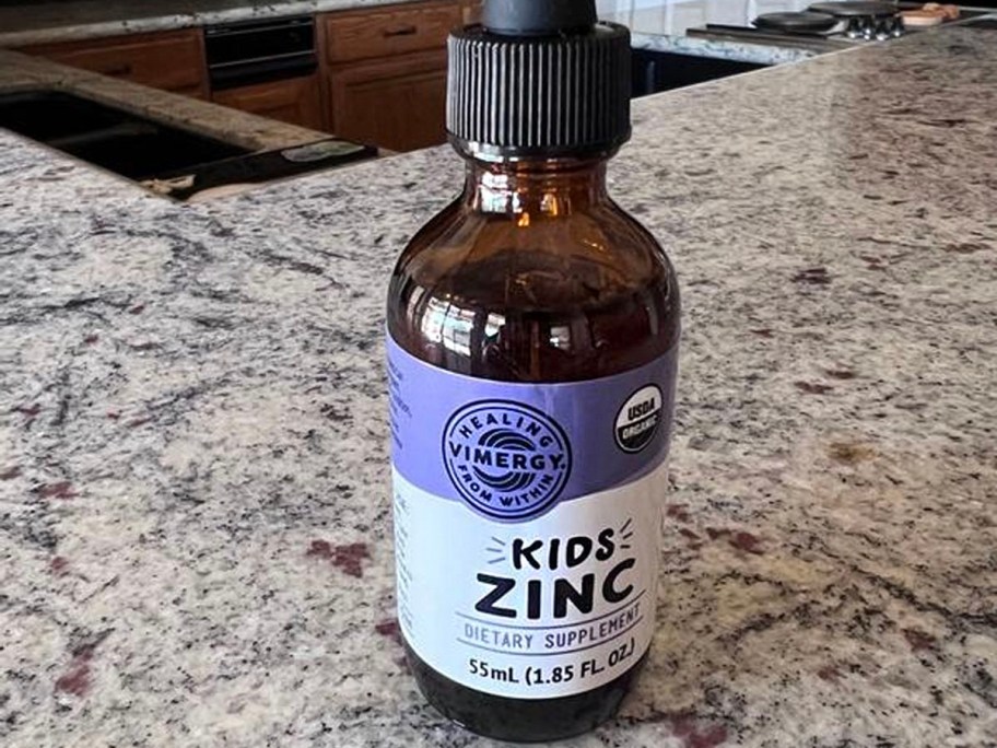 kids zinc bottle on countertop