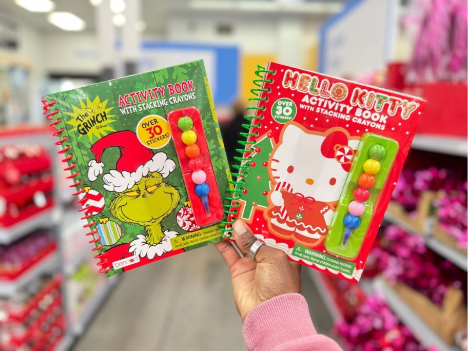 The Grinch and Hello Kitty Stacking Crayon Books