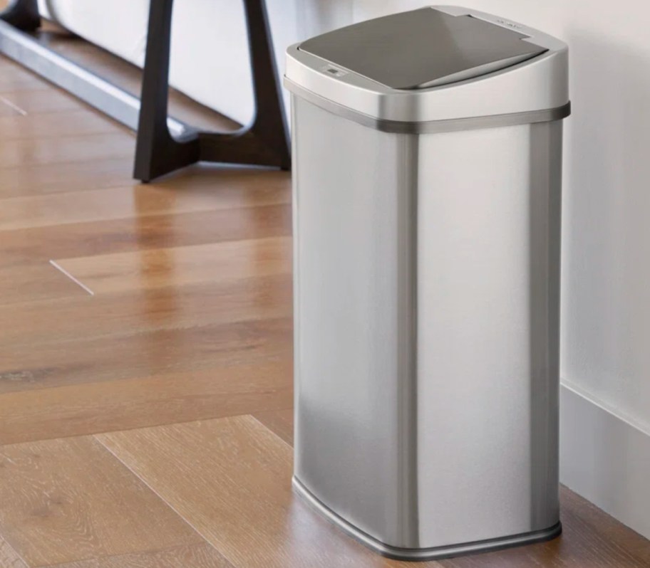 stainless steel motion sensor trash can