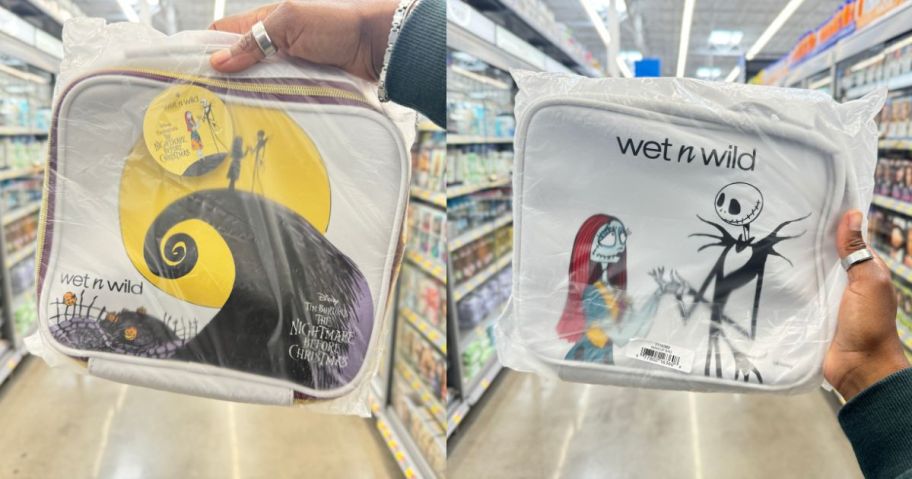 wet n wild Nightmare Before Christmas Makeup Bag in hand in store