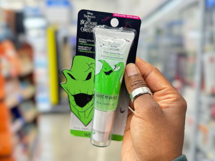 wet n wild Nightmare Before Christmas Sticky Serum Primer - Scaring Is Caring in hand in store