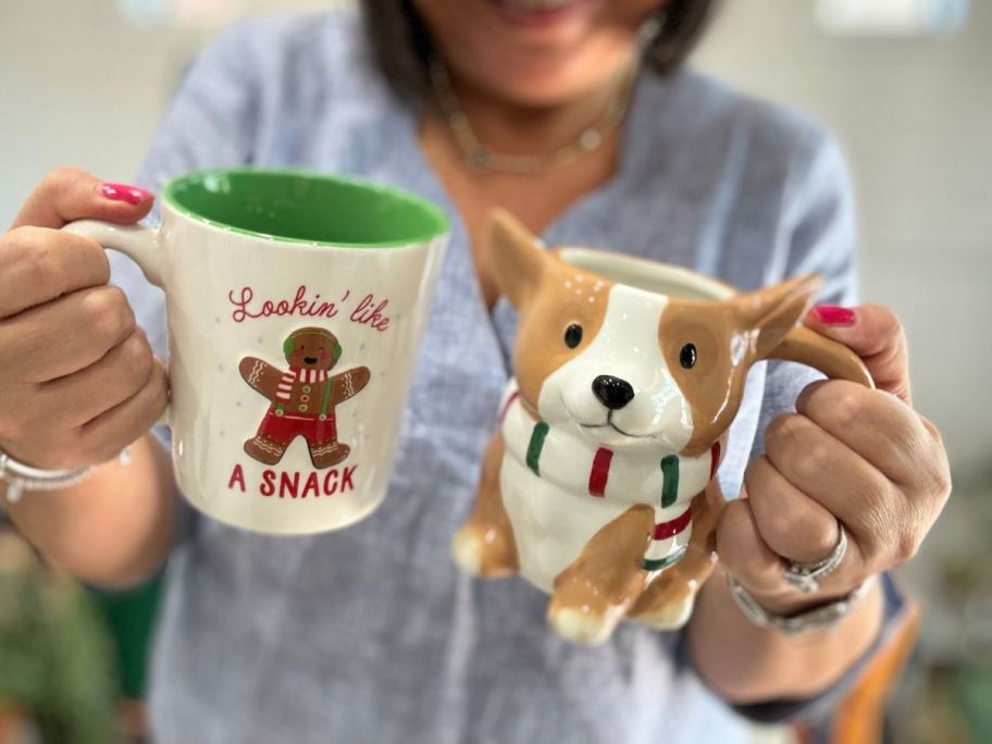 wondershop christmas mugs in hand