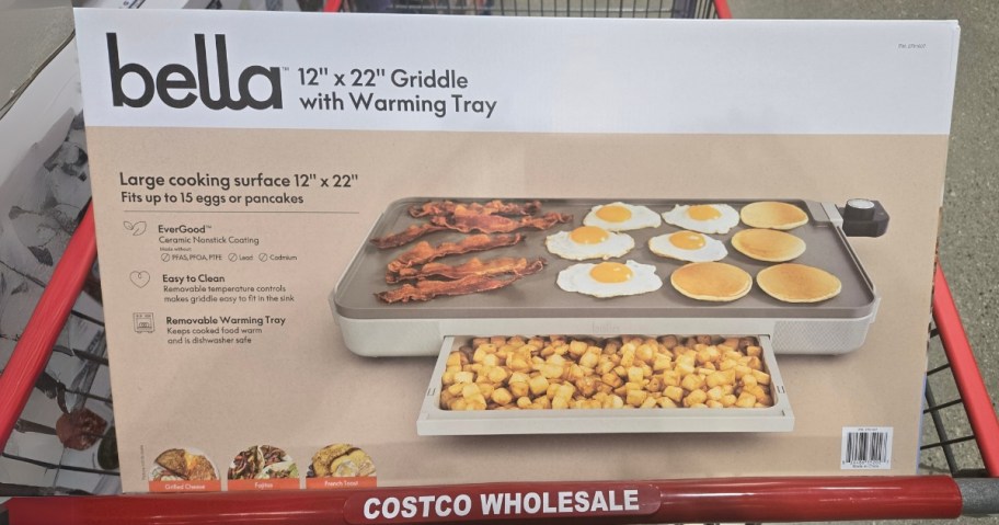 box with a Bella XL Ceramic Griddle w/ Warming Tray in a Costo Cart