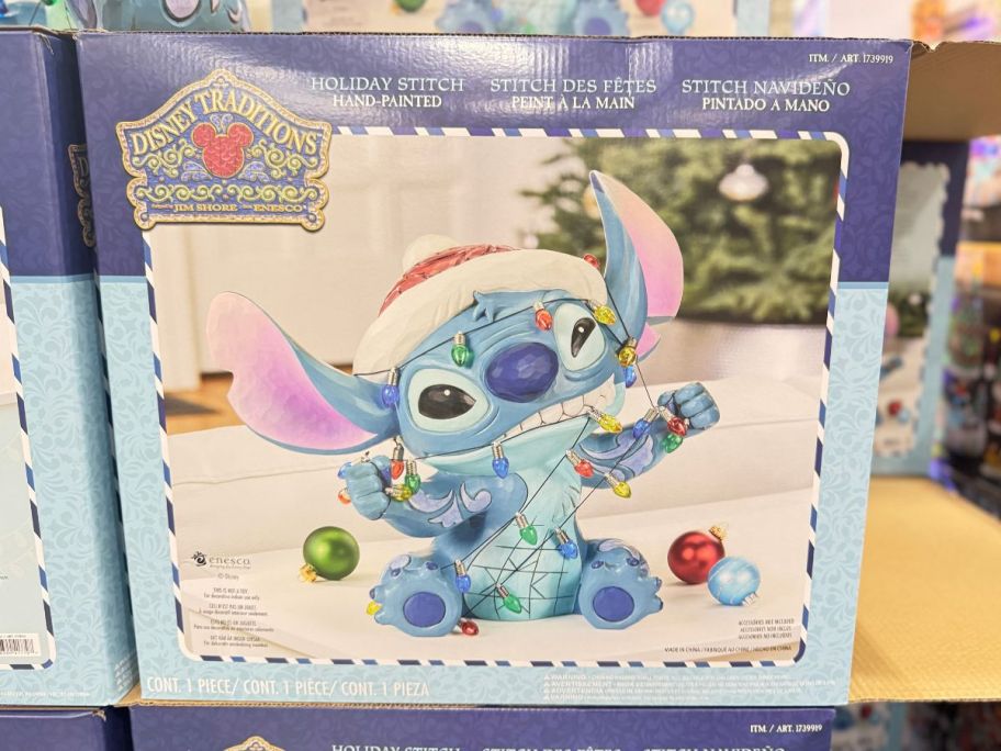 14.7” Disney Holiday Stitch by Jim Shore on box in store