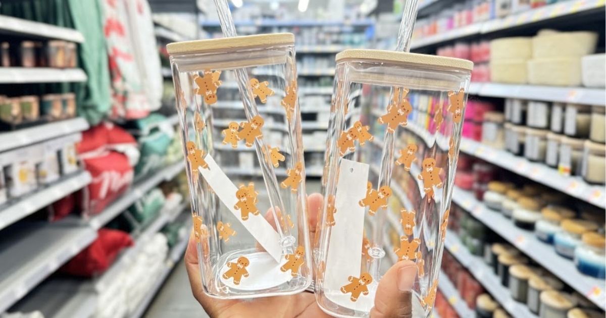 Gingerbread Man Glass Tumblers UNDER $3 on Walmart.online