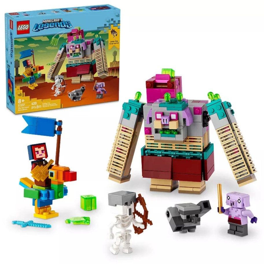 LEGO Minecraft Legends set with the box it onlinees in