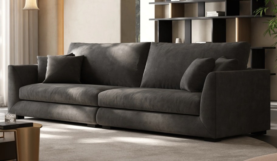 dark grey loveseat