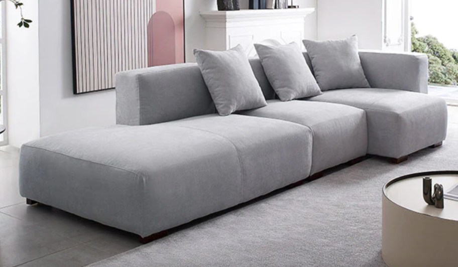 light grey sectional couch