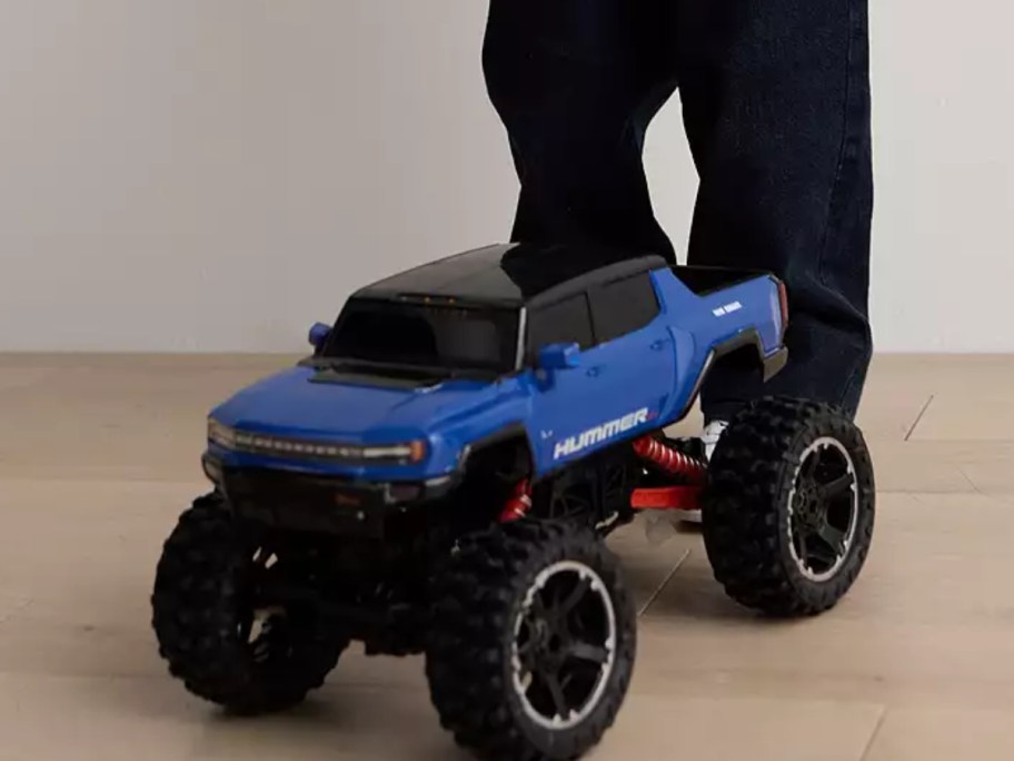 a large blue remote control monster truck