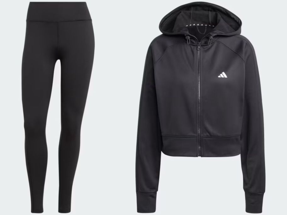 Stock image of adidas women's leggings and jacket