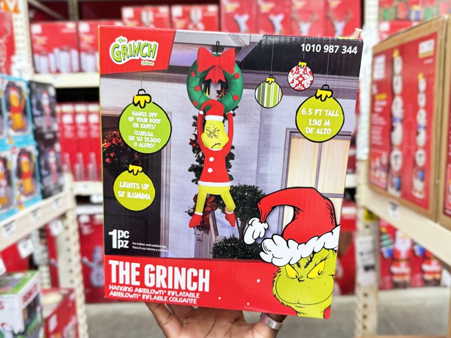 hand holding box for grinch inflatable