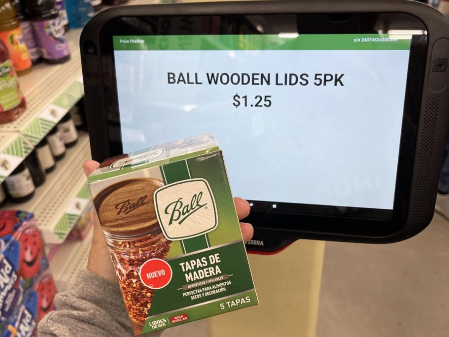 Ball Wooden Lids 5-Pack Only $1.25 at Dollar Tree