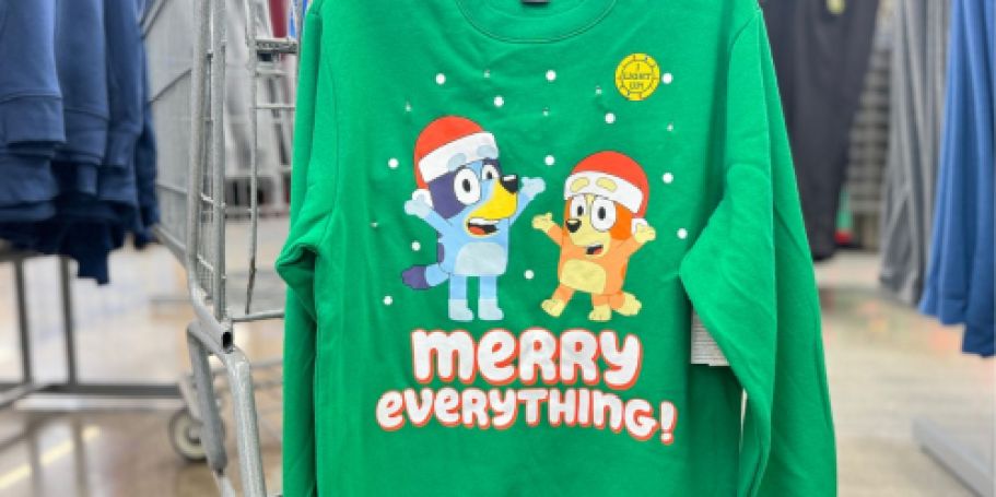 NEW Light-Up Christmas Sweatshirts Only $14.98 at Walmart | Bluey, The Grinch, & More!