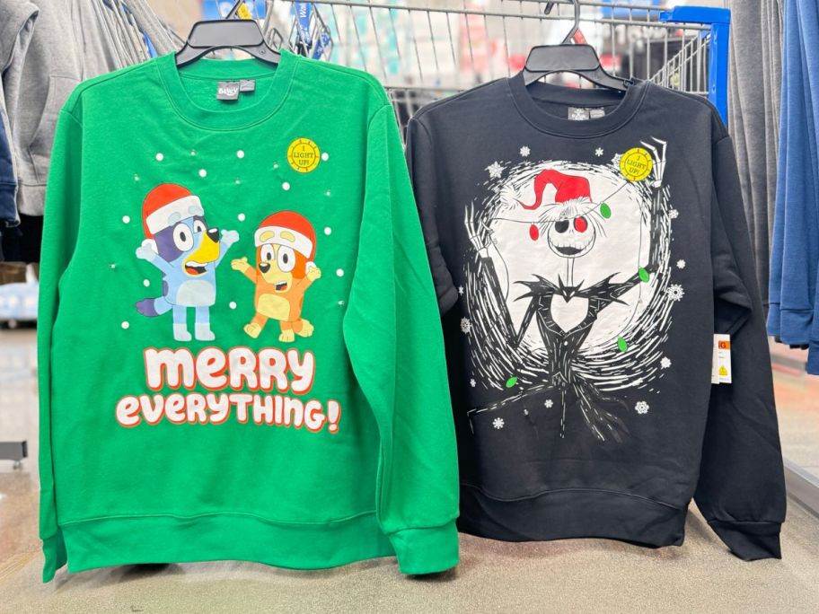 Bluey Men's Merry Everything Graphic Sweatshirt and nightmare before christmas sweatshirt