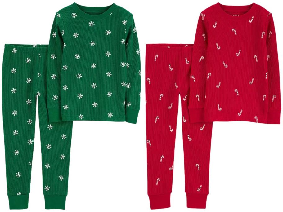 Carter's Toddler Snowflake and Candy Cane Pajama Sets