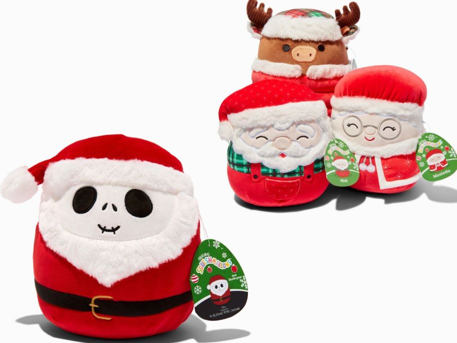 Squishmallows Jack Skellington and assorted holiday squishmallows