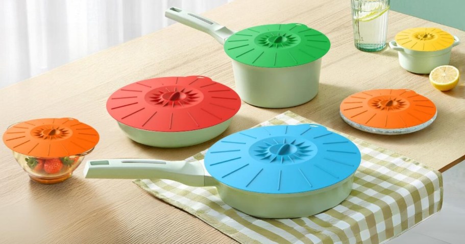 Silicone Lids 7-Pack Just $8 on Amazon (Reg. $16) | Keeps Foods Fresh + Prevents Microwave Splatters